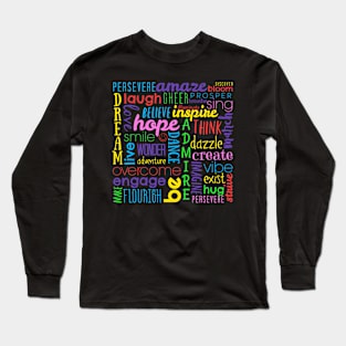 Rainbow Positivity Wordle Long Sleeve T-Shirt